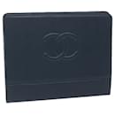 CHANEL iPad Case Caviar Skin Navy CC Auth bs11785 - Chanel