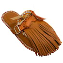 13 09 SR Brown Leather Puli Mules - Autre Marque