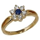 18K Diamond Sapphire Flower Ring - Mikimoto