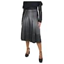 Black leather pleated midi skirt - size UK 14 - Sportmax