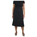 Black A-line wool midi skirt - size UK 14 - Prada