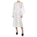 White belted wide-sleeved lace midi cover-up - size UK 10 - Autre Marque