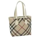 BURBERRY Nova Check Tote Bag Coated Canvas Beige Auth ep3030 - Burberry