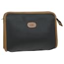 Christian Dior Clutch Bag PVC Canvas Black Auth bs11617