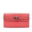 Portafoglio Kelly classico Hermes Chevre rosa - Hermès