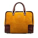 Yellow Loewe Suede Amazona Handbag