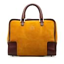 Sac à main Amazona en daim jaune Loewe