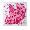 Lenços de seda rosa Hermes Hola Flamenca - Hermès