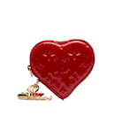 Bolsa Red Louis Vuitton Monograma Vernis Heart Coin