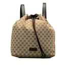 Brown Gucci GG Canvas Drawstring Backpack