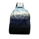 Blue Chanel Embossed Nylon Doudoune Backpack