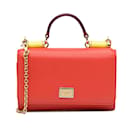 Portafoglio arancione Dolce&Gabbana Mini Miss Sicily Von con borsa a catena - Dolce & Gabbana