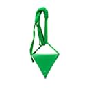 Green Bottega Veneta Leather Triangle Pouch with Strap Clutch Bag
