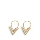 Gold Louis Vuitton Essential V Perle Earrings
