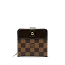 Brown Louis Vuitton Damier Ebene Compact Zip Wallet