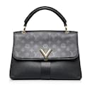 Bolso satchel negro con monograma de Louis Vuitton y una sola asa