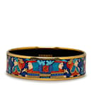 Blue Hermes Wide Enamel Bangle Costume Bracelet - Hermès