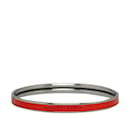 Red Hermes Extra Narrow Enamel Uni Bangle Costume Bracelet - Hermès