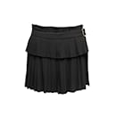 Black Alexander McQueen Pleated Buckle Mini Skirt Size IT 38 - Alexander Mcqueen