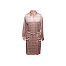 Vintage Light Pink Chanel Fall/Winter 2000 Printed Silk Dress Size FR 42