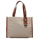 Beige Burberry Canvas Tote Bag