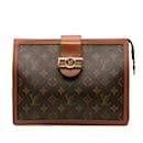 Braune Louis Vuitton Monogram Reverse Dauphine Pochette Clutch Bag