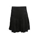 Caída Chanel negra/Invierno 2005 Falda Plisada De Lana Talla FR 48