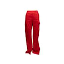 Pantalon cargo en lin rouge Alice + Olivia Taille US 8