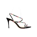 Black & Multicolor Crystal-Embellished Heeled Sandals Alexandre Birman Size 40