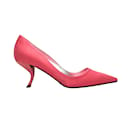 Pink Roger Vivier Satin Pointed-Toe Comma Heels Size 39