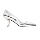 Silver Roger Vivier Patent Pointed-Toe Comma Heels Size 39