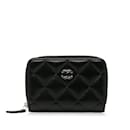 Black Chanel Quilted Lambskin Leather Coin Pouch