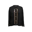 Chanel Negro 2011 Cardigan de caxemira embelezado tamanho FR 50