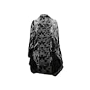 Vintage gris y negro Alexander McQueen estampado abstracto seda encogimiento de hombros tamaño O/S - Alexander Mcqueen