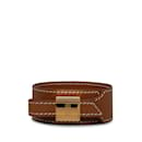 Bracelet enroulé Artemis en cuir marron Hermes - Hermès