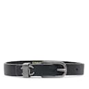 Black Chanel CC Leather Bracelet