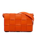 Orange Bottega Veneta Medium Intrecciato Cassette Crossbody Bag