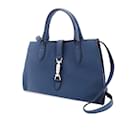 Blue Gucci Small Jackie Soft Satchel