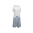 Vestido tricot branco e azul claro Comme Des Garcons em camadas tamanho US S - Autre Marque