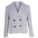 Boss Double-Breasted Blazer in Black and White Polyester Wool Blend - Hugo Boss