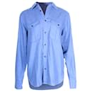Burberry Button-Up Shirt in Blue Cotton