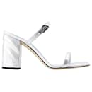 Seal Heeled Sandals - Alexander McQueen - Leather - Silver - Alexander Mcqueen