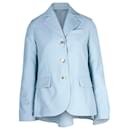 Lanvin Cape Blazer Jacket in Light Blue Wool