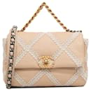 Chanel Brown Medium Crochet and calf leather 19 flap bag