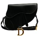 Bolsa de cintura de couro preta Dior