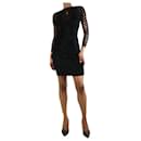 Vestido preto de renda franzido - tamanho UK 12 - Dolce & Gabbana