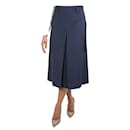 Blue mohair-blend pleated midi skirt - size UK 12 - Prada