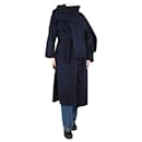 Blue wool oversized coat, comes with scarf - size UK 10 - Autre Marque