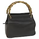 GUCCI Bamboo Hand Bag Leather Brown Auth 65594 - Gucci