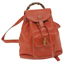 GUCCI Bamboo Backpack Leather Orange 003 2058 0030 Auth FM3138 - Gucci